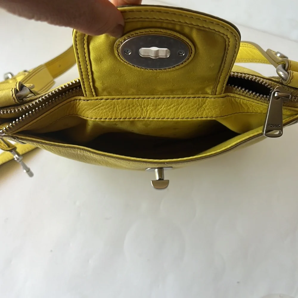 Fossil Marlow Crossbody Bag Leather Citrus Shoulder Bag New - Picture 12 of 16